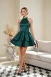 Модное коктейльное атласное платье FirstWoman XS зеленый 43462919 - изображение 1