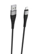 Кабель BOROFONE BX32 USB to Lightning 2.4A 1m nylon aluminum+TPE connectors Black (6931474710413) - зображення 1
