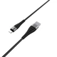 Кабель BOROFONE BX32 USB to Lightning 2.4A 1m nylon aluminum+TPE connectors Black (6931474710413) - зображення 3