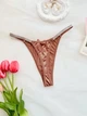 Жіночі трусики стрінги з блискучими лямками Honey Fashion Accessories S/M коричневий (2-111) - изображение 2