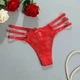 Трусики жіночі стрінги мереживні з декором бантик Honey Fashion Accessories S червоний (2-114) - зображення 1