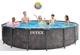 Бассейн каркасный Intex 26742 с фильтр-насосом, стремянкой, тентом и подкладкой (457x122 см) Серый - изображение 2