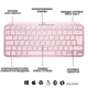 Клавіатура бездротова Logitech MX Keys Mini Wireless Illuminated UA Rose (920-010500) Рожевий 24538 - зображення 12