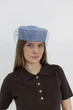 Шляпа таблетка с вуалью коттоновая D.Hats цвет голубой - изображение 3