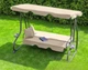 Розкладна Гойдалка - Диван 3-місна до 200 кг Садова з Підсклянниками Бежева Bonro Garden BW-002 + 2 подушки - зображення 4