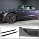 Накладки на пороги V4 (2017-2023, Карбон) для Tesla Model 3 2017- гг - изображение 1