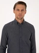 Рубашка хлопковая мужская Pierre Cardin G021GL004-000-2353464(lacivert) M Темно-синяя (8683859385232) - изображение 4
