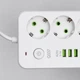 Мережевий фільтр подовжувач 3 метри на 5 розеток 4 USB 1 Type-C та кнопкою відключення переноска із заземленням та захистом від перевантаження для дому офісу побутової техніки зарядки телефону гаджетів Білий - зображення 4