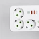 Мережевий фільтр подовжувач 3 метри на 4 розетки 2 USB 1 Type-C та кнопкою відключення перенесення із заземленням та захистом від перевантаження для дому офісу побутової техніки зарядки телефону гаджетів Білий - зображення 3