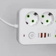 Мережевий фільтр подовжувач 3 метри на 4 розетки 2 USB 1 Type-C та кнопкою відключення перенесення із заземленням та захистом від перевантаження для дому офісу побутової техніки зарядки телефону гаджетів Білий - зображення 4