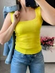 Жіночий базовий топ з полікотону жовтий ONE SIZE ST1147 - изображение 1