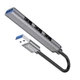 Переходник HOCO HB26 4in1 (USB to USB3.0+USB2.0*3) (Metal gray) (166524) - изображение 2