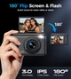 Цифровий фотоапарат TOAIOHO V6 4K 64MP з відкидним 3" екраном, 16x зумом, автофокусом та картою пам’яті 32GB, чорний - зображення 5