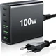 Зарядний пристрій USB-C 100W, 6-портовий швидкий адаптер для смартфонів і планшетів - изображение 1