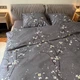 Комплект постельного белья двухспальный серый Цветы Жатка Ananasko 6723078 - изображение 1