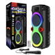 Портативная Bluetooth колонка 2х8″ с проводным микрофоном и RGB подсветкой ZQS8275 40W - изображение 3