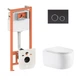 Готовое решение Qtap для ванной комнаты: подвесной унитаз Taurus Ultra Quiet 515×360×350 + комплект инсталляции Nest 4в1 (круглая клавиша Matt Black) - изображение 1