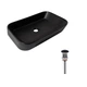Раковина накладна 550х390х120 мм Qtap Scorpio Matt Black + Донный клапан PU03 - изображение 1