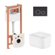 Готовое решение Qtap для ванной комнаты: подвесной унитаз Gemini Ultra Quiet 485×340×350 + комплект инсталляции Nest 4в1 (круглая клавиша Matt Black) - изображение 1