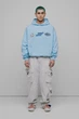 Чоловіче блакитне худі Oversized Multi Logo H GOTS Preach S 206270 - зображення 1