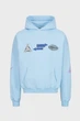 Чоловіче блакитне худі Oversized Multi Logo H GOTS Preach S 206270 - зображення 7