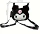 Сумка пухнаста підліткова дитяча через плече мессенджер Kuromi Sanrio 20x17x5 см Чорна - зображення 6