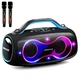 Портативна Bluetooth колонка 400 Вт 6 9 кг з RGB підсвічуванням для вечірок Hopestar Party 168 чорна - зображення 7