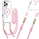 Чехол TPU+PC LanyardCase с MagSafe для iPhone 15 защитный розовый с удобной лямкой - зображення 3
