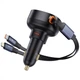 Автомобільний зарядний пристрій Baseus Enjoyment Pro Car Charger Type-C + Retractable C&iP Cable 60W C00057802111-00 Black - зображення 4