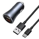 Автомобільний зарядний пристрій Baseus Golden Contactor Pro Car Charger 40 W 2 USB with Cable Type-C 5 A 1m TZCCJD-A0G Grey - зображення 1