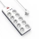 Сетевой удлинитель WIWU Wi-S008 14в1 GaN 3680W 10xAC + 2xUSB-A + 2xUSB-C PD20W кабель 2м White (6977703656268) - изображение 2