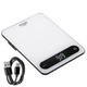 Весы кухонные электронные Adler AD 3177 white black 10 кг | заряжаются через USB-C - изображение 1