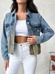 Джинсовая куртка Shein sz2309138175585508 M голубая (100008440) - изображение 5