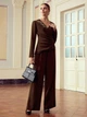 Блуза с вырезом Shein sz25060383257939398 L коричневая (100007779) - изображение 3