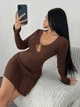 Свитер-платье Shein sz25070966621837199 L коричневый (100008156) - изображение 7