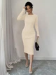 Свитер-платье Shein sz2410223064433837 S бежевый (100007957) - изображение 1