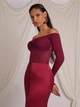 Топ с открытыми плечами Shein sz2409286719983792 S бордовый (100007556) - изображение 2