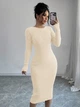 Свитер-платье Shein sz2410223064433837 S бежевый (100007957) - изображение 6