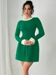 Свитер-платье Shein sz2412029374587767 M зеленый (100008163) - изображение 3