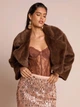Шубка Shein sz25072873146261833 M коричнева (100008036) - зображення 4