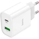 Сетевое зарядное устройство Hoco C80A USB Type-A + USB Type-C 18w White [124885] - изображение 1