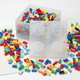 Pojemnik LEGO Klocek 4 Transparentny z brokatem (40090803) (5711938249939) - obraz 3