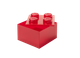 Pojemnik LEGO Klocek 4 Transparentny czerwony z brokatem (40090804) (5711938249946) - obraz 1