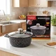 Казанок Styleberg ST 1.6 л 18 см гранитный антипригарный, кастрюля со стеклянной крышкой (9ІО3) - изображение 3