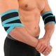 Бінти на лікті для жиму LivePro Elbow Wraps 8725 комплектація 2шт Black-Blue - зображення 1
