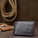 Мужской зажим для денег с монетницей GRANDE PELLE 11548 Черный - изображение 7