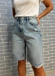 Шорты женские джинсовые Women Denim 2038-977 бермуды рваные длина до колен 34 голубые - изображение 1