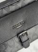 Сумка мужская мессенджер Coach черная с серым (034) - изображение 7