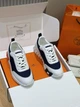 Мужские кроссовки белого цвета с синим Hermes Bouncing, натуральная кожа, 41 размер - изображение 2