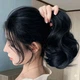 Заколка краб з штучним волоссям BlackGlamour хвіст для брюнеток, 30 см - изображение 1